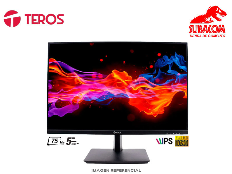 MONITOR TEROS TE-2419CS, 24" FULL HD WUXGA, IPS, 75HZ, 5MS, HDMI, VGA, COLOR NEGRO