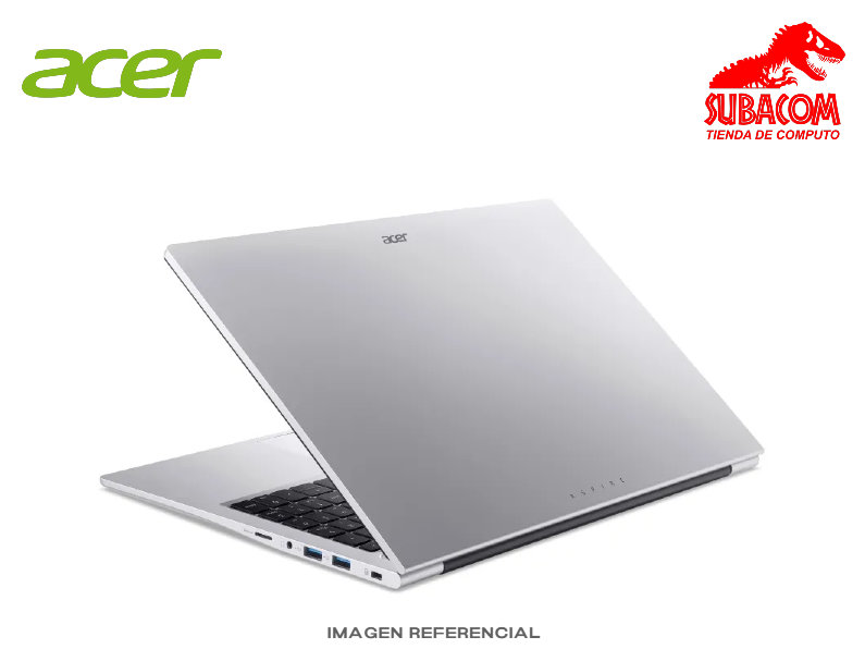 LAPTOP, ACER ASPIRE LITE , RYZEN 7-5700U, RAM 16GB DDR4, SSD 1TB, PANT. 15.6" FHD IPS, WIN 11 HOME, LIGHT SILVER 1