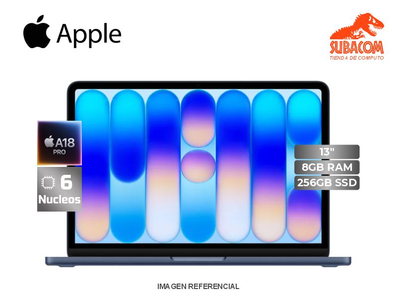 APPLE MACBOOK NEO 13 MHFF4LL/A, APPLE A18 PRO, 8GB RAM, SSD 256GB, PANT. 13" (2408x1506) LIQUID RETINA 60HZ, macOS, COLOR INDIGO