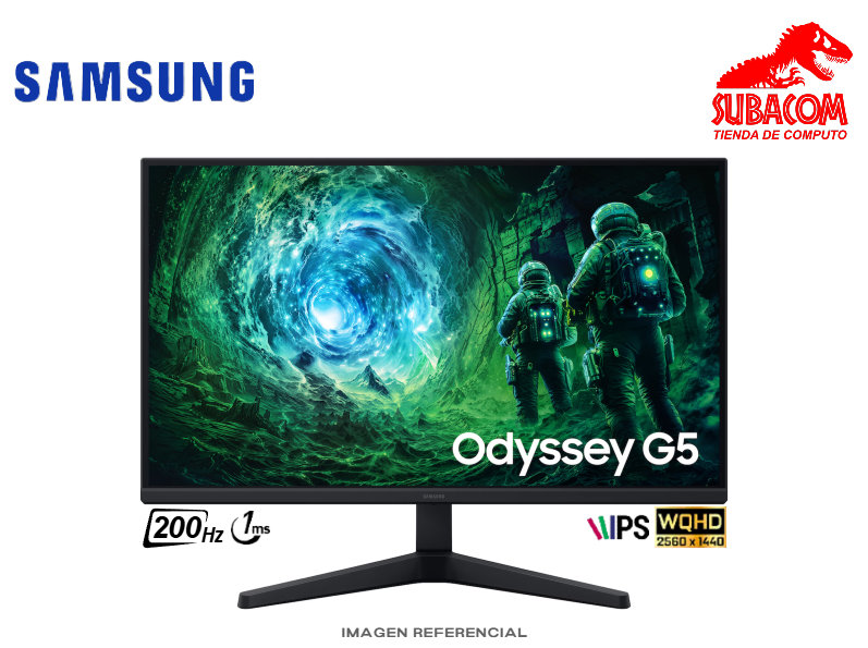 MONITOR GAMER, SAMSUNG ODYSSEY G5 LS27FG530ELXPE, 27" QHD (2560x1440), IPS, 200Hz, 1MS, COLOR NEGRO