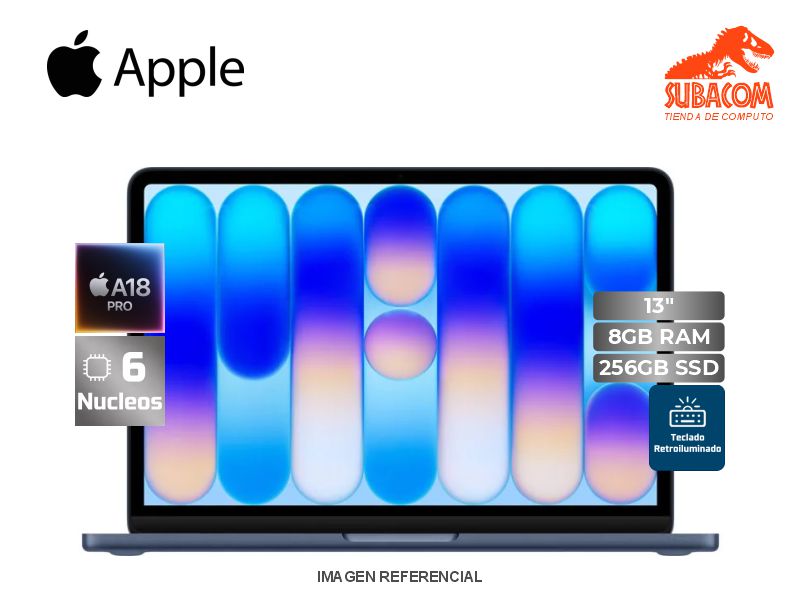 APPLE MACBOOK NEO MHFH4E/A, APPLE A18 PRO, RAM 8GB, SSD 256GB, PANT. 13" (2408x1506) LIQUID RETINA 60HZ, macOS, ESPAÑOL, COLOR INDIGO