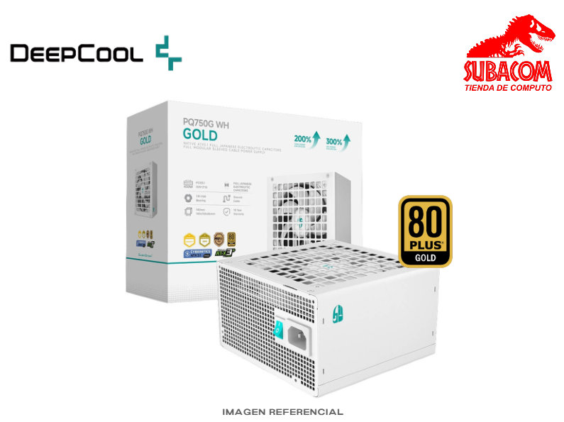 FUENTE DE PODER DEEPCOOL, PQ750G WH, 750W 80 PLUS GOLD, FULL MODULAR, ATX 3.1, CYBENETICS GOLD