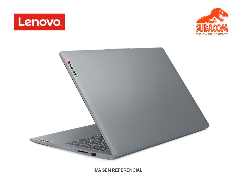 LAPTOP, LENOVO IDEAPAD SLIM 3 15AMN8, RYZEN 5 7520U, RAM 8GB DDR5, SSD 512GB, PANT. 15.6" FHD, 3 CEL, ESPAÑOL, WIN 11,  ARTIC GREY + MALETIN 1