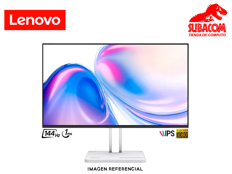 MONITOR PLANO, GAMER, LENOVO L24-4C 23.8" FULL HD, 144HZ, 1MS, IPS, COLOR BLANCO