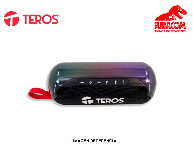 PARLANTE INALÁMBRICO TEROS TE-6047N, ILUMINACIÓN RGB, 20W, USB, MICRO SD, COLOR NEGRO