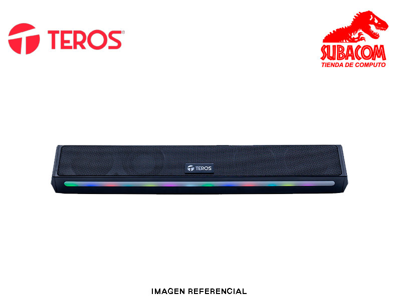 BARRA DE SONIDO PORTATIL INALAMBRICO TEROS VIBE 6054 SERIES RGB, 20W, USB-C, COLOR NEGRO