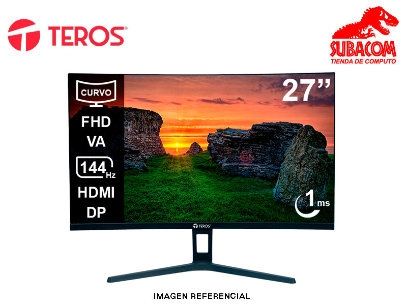 MONITOR TEROS TE-2734S CURVO, VA FHD 144HZ, 1MS, HD MI, DP, AUDIO OUT (1920 X 1080),