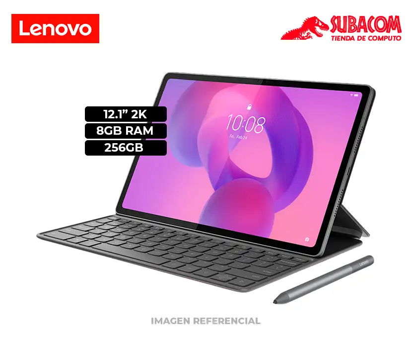 TABLET LENOVO IDEA TAB PLUS TB361FU, OCTA-CORE, 8GB RAM, 256GB ALMACENAMIENTO, PANT. 12.1" 2.5K LCD 90HZ, COLOR CLOUD GREY + TECLADO + LAPIZ + FOLIO