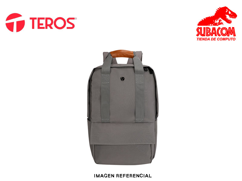 MOCHILA TEROS CITY II TE-9033AG, PARA NOTEBOOKS DE HASTA 15.6", GRISS CENIZA