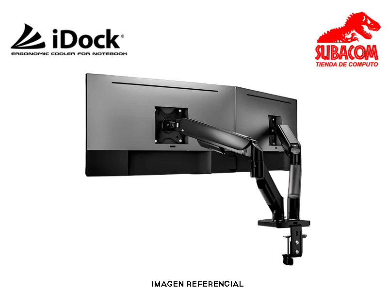 Soporte para 2 Monitores iDock AK200, 17"-32", VESA, Negro 1