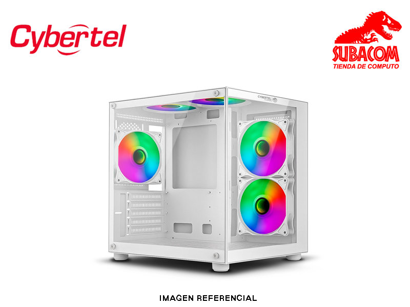 CYBERTEL CLIPPER WHITE CBX5007W GABINETE 5 VENTILADORES ARGB 