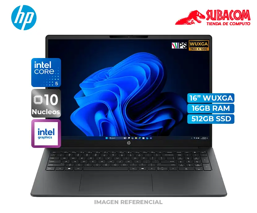 Laptop HP 200 G2i 16, Intel Core 5 120U, 16GB RAM, 512GB SSD, Pant. 16" WUXGA