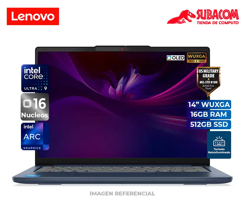 Laptop Lenovo IdeaPad Slim 5i, Intel Core Ultra 9 185H, 16GB RAM, 512GB SSD, Pant. 14" WUXGA OLED