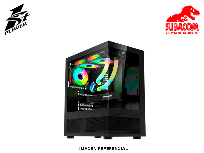 Case Gamer 1st Player Mi7 Miku, 3 Fans ARGB, Tipo Pecera, Negro