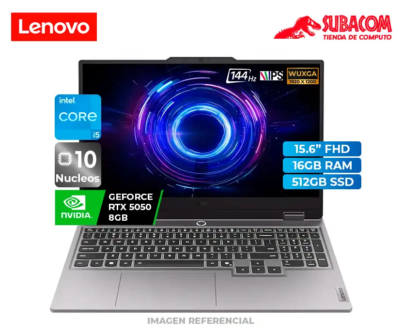 Laptop Lenovo LOQ Essential 15, Intel Core i5-13450HX, 16GB RAM, 512GB SSD, RTX 5050 8GB, Pant. 15.6" FHD IPS 144Hz