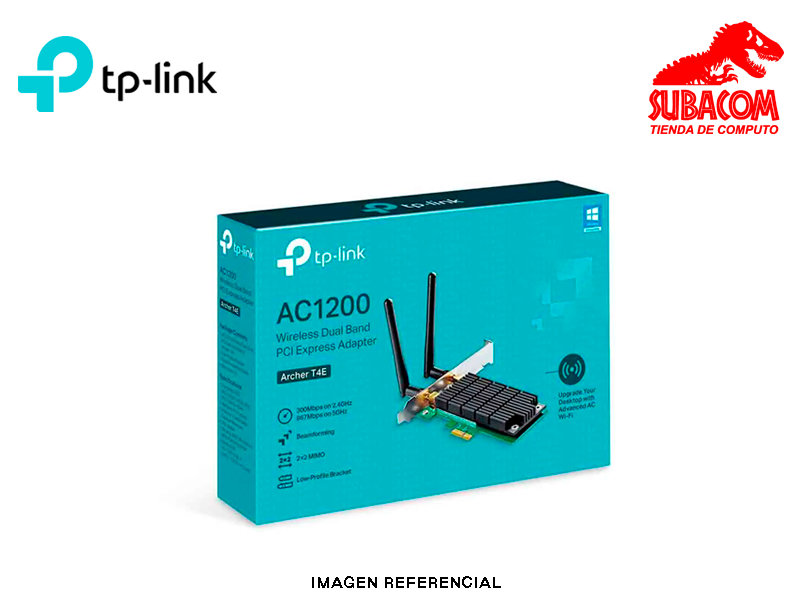 Tarjeta de Red Wi-Fi TP-Link Archer T4E, AC1200 Dual Band, PCIe