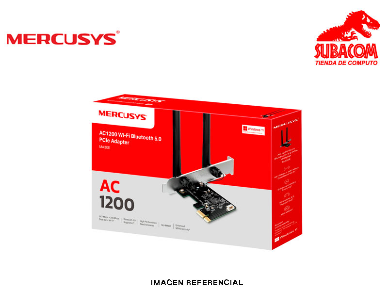 Adaptador Wi-Fi PCIe Mercusys MA30E, AC1200 Dual Band, Bluetooth