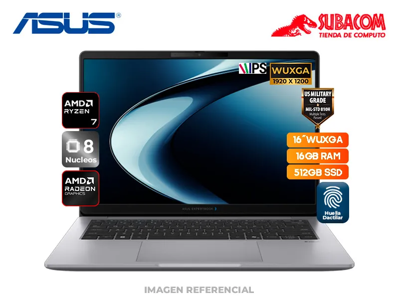 Laptop Asus ExpertBook P3, AMD Ryzen 7 8840HS, 16GB RAM, 512GB SSD, Pant. 16" WUXGA IPS