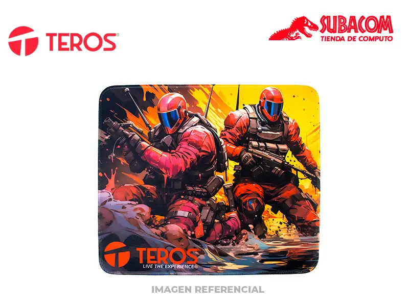 Mouse Pad Teros TE-3019S con Diseño, Bordes Reforzados, 32x27cm