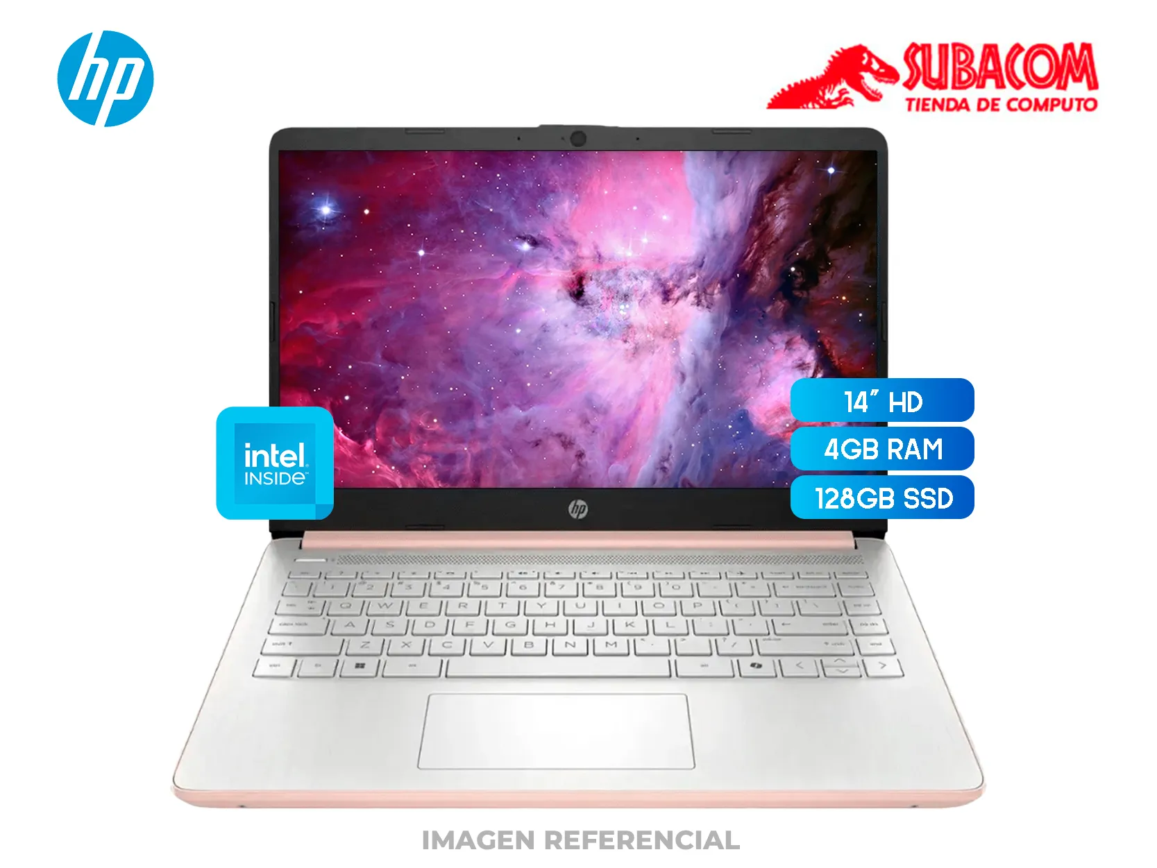 Laptop HP 14, Intel N150, 4GB RAM DDR4, 128GB SSD, Pant. 14" HD Windows 11 Home
