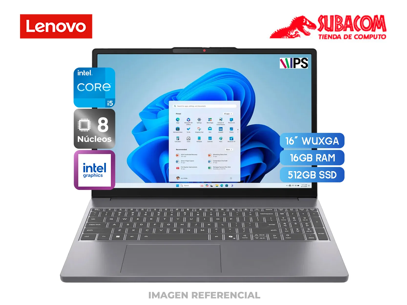 Laptop Lenovo IdeaPad Slim 3 16IRH10, Intel Core i5-13420H, 16GB RAM, 512GB SSD, Pant. 16" WUXGA IPS