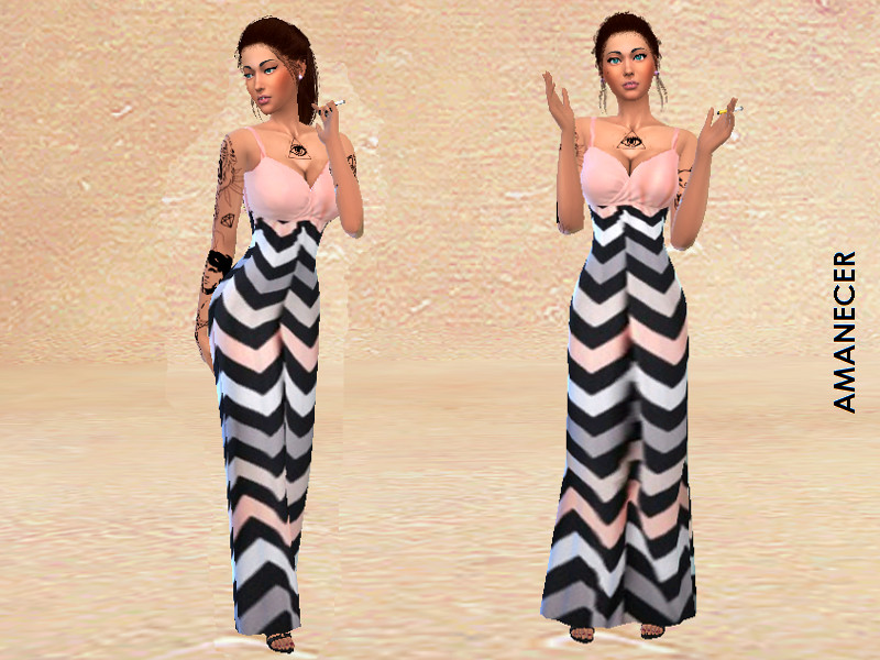 LONG DRESS WITH STRIPES