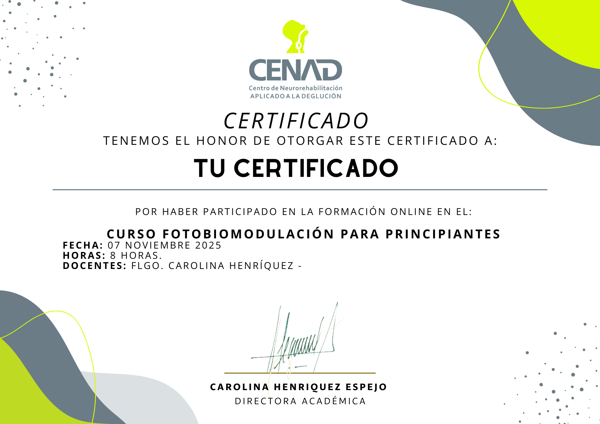 Certificado Certificado de Participación 