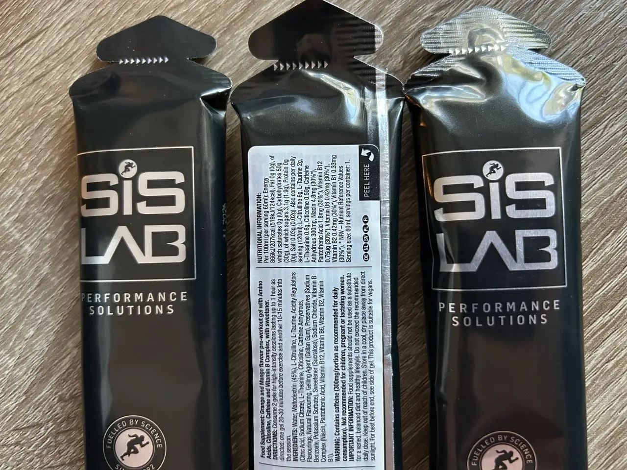 Енергетичний гель SiS LAB HIT Gel з кофеїном та амінокислотами, 60 мл