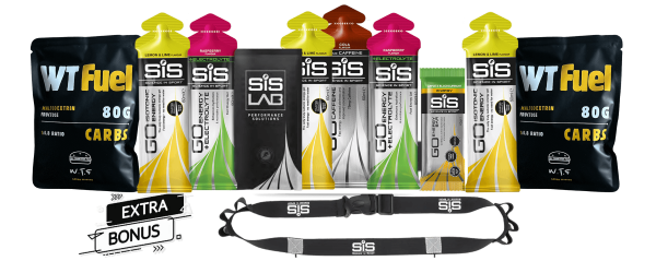 Готовий план харчування для IRONMAN 70.3 зі схемою. Включає різні види гелів, продукти для відновлення та гідратації. Пояс для гелів у подарунок!