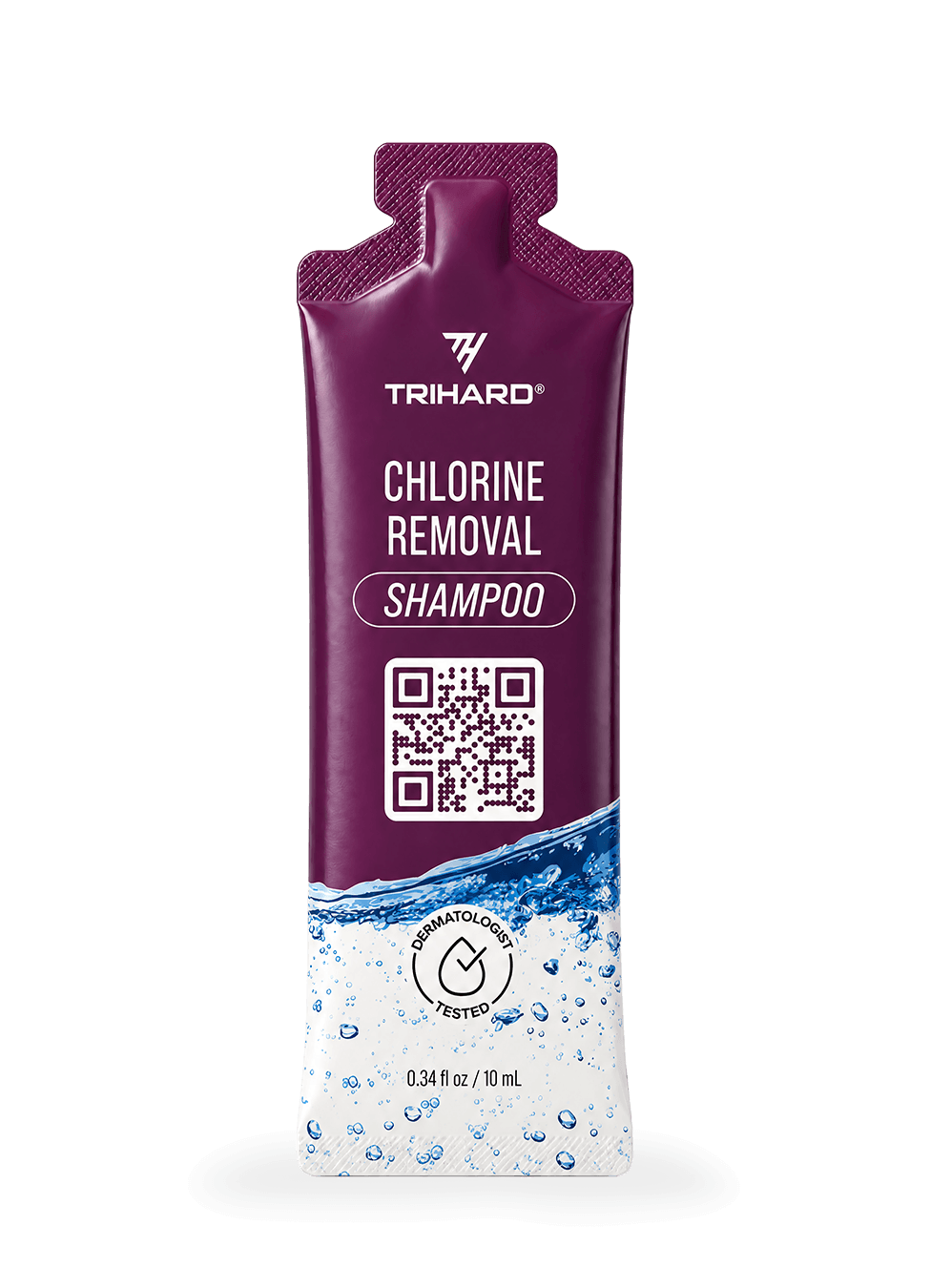 Trihard Swimmers Shampoo Extra Boost, 10 мл — шампунь для волосся після басейну, що допомагає виводити хлор та підтримувати блиск волосся у зручному форматі