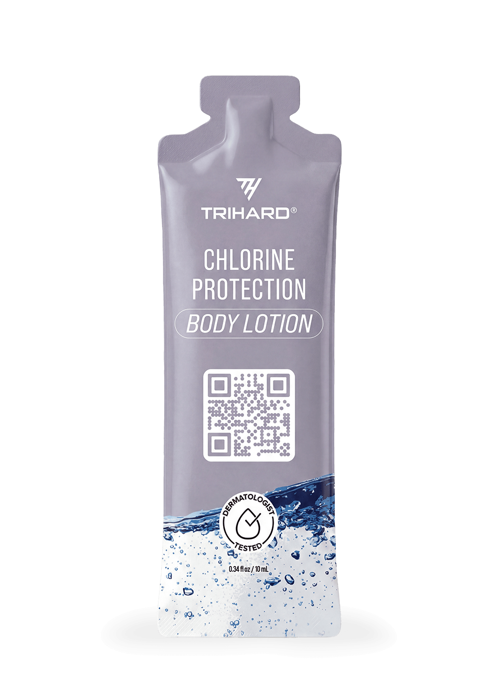 Trihard Pre & Post-Swim Body Lotion у стіку 10 ml - компактний лосьйон для догляду за шкірою до та після плавання. Допомагає видаляти хлор і сіль, нейтралізувати запах, зволожувати та заспокоювати сухість шкіри