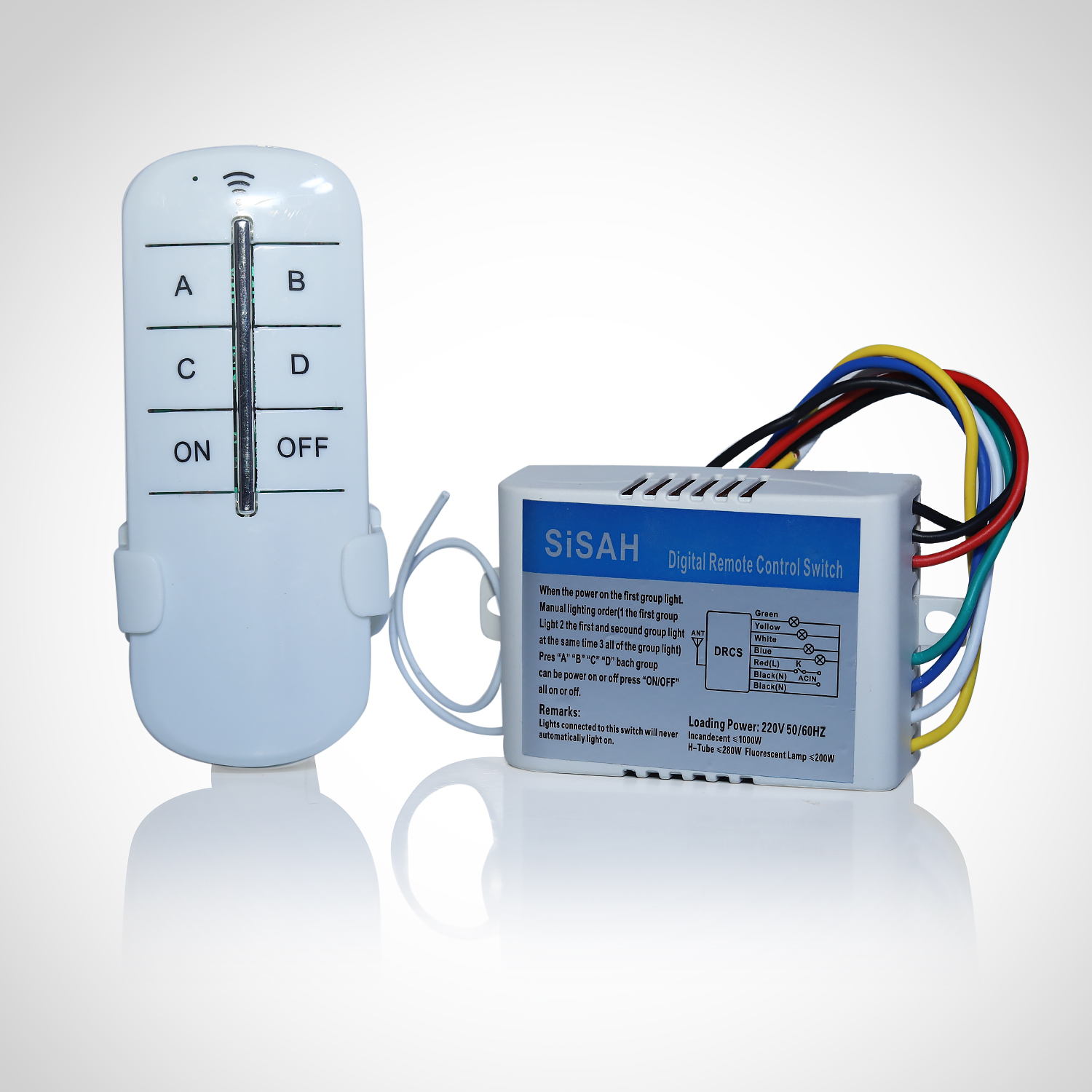 4 way Remote Control Light Switch For Fan and Light