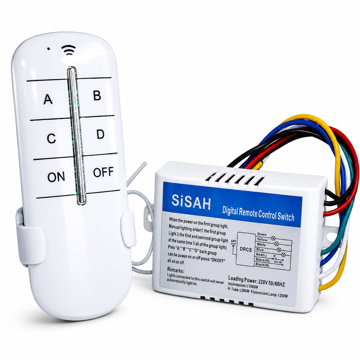 4 way Remote Control Light Switch For Fan and Light
