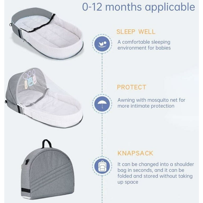 Portable Multifunctional Infant Baby Bed and Mosquito Net Mom Backpack