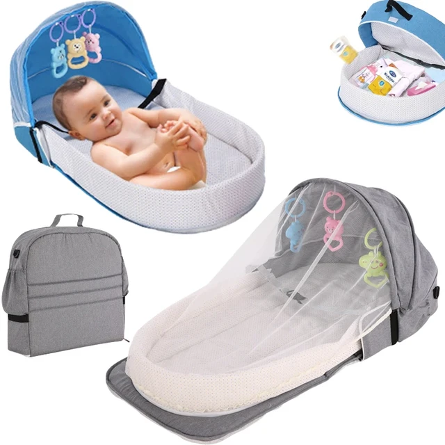 Portable Multifunctional Infant Baby Bed and Mosquito Net Mom Backpack
