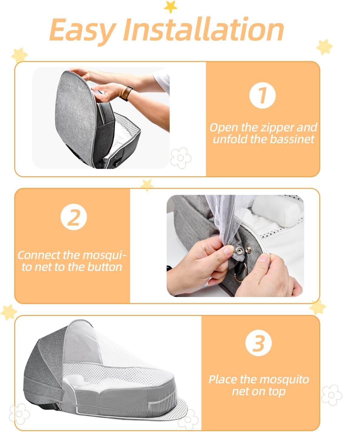 Portable Multifunctional Infant Baby Bed and Mosquito Net Mom Backpack