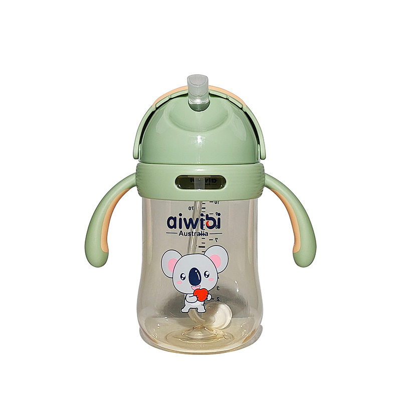 Aiwibi Baby Water Bottle with Weighted Straw for Babies Over Six Months 300ml
