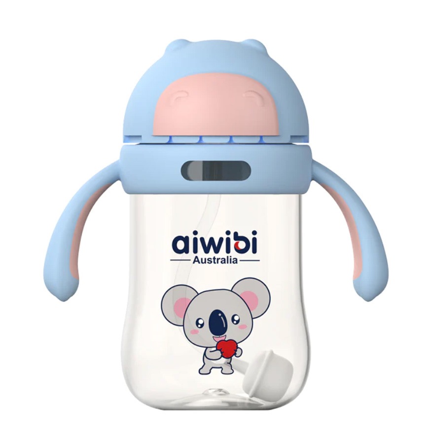 Aiwibi Baby Water Bottle with Weighted Straw for Babies Over Six Months 300ml