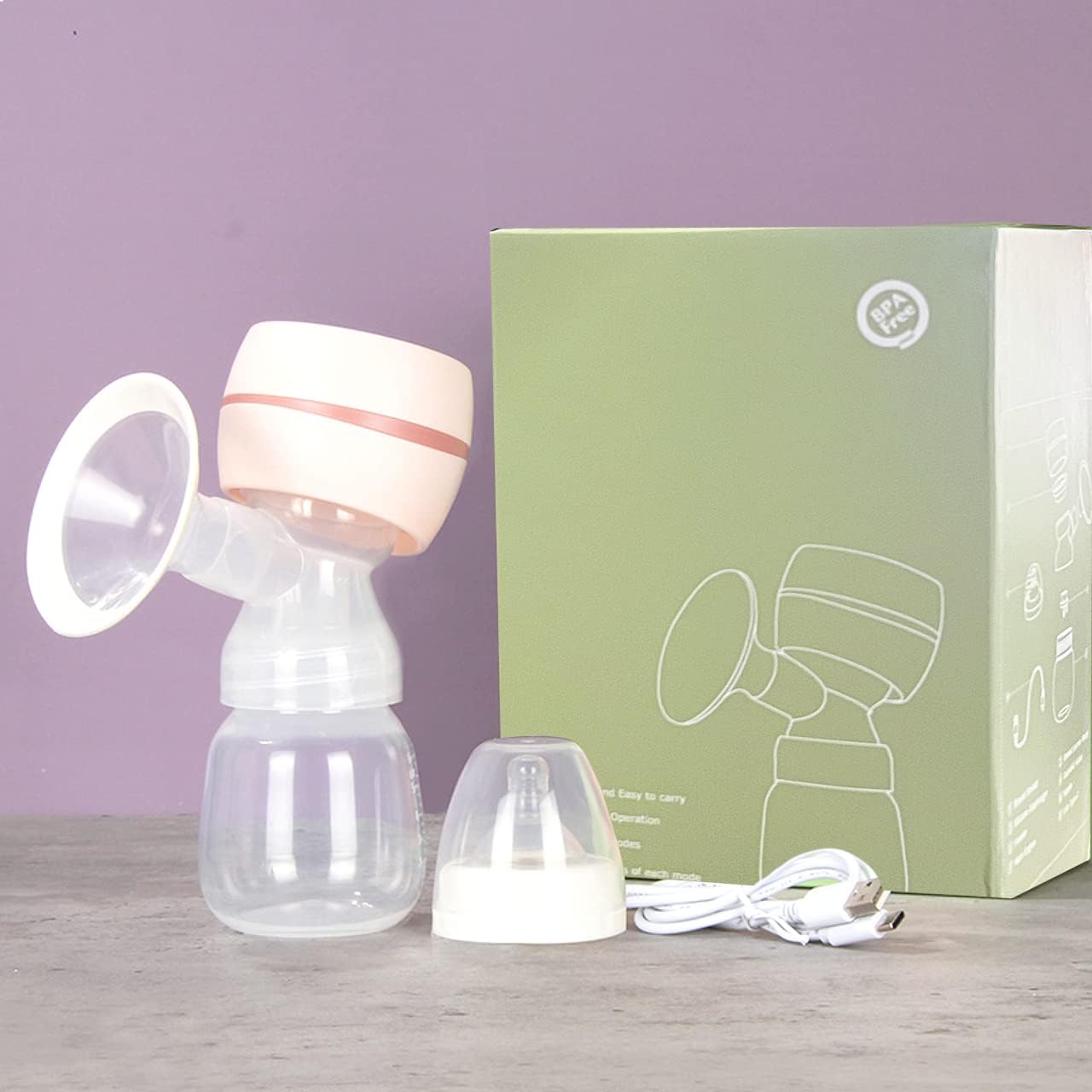 Portable Electronic Chargeable Breast Pump With Led Light
