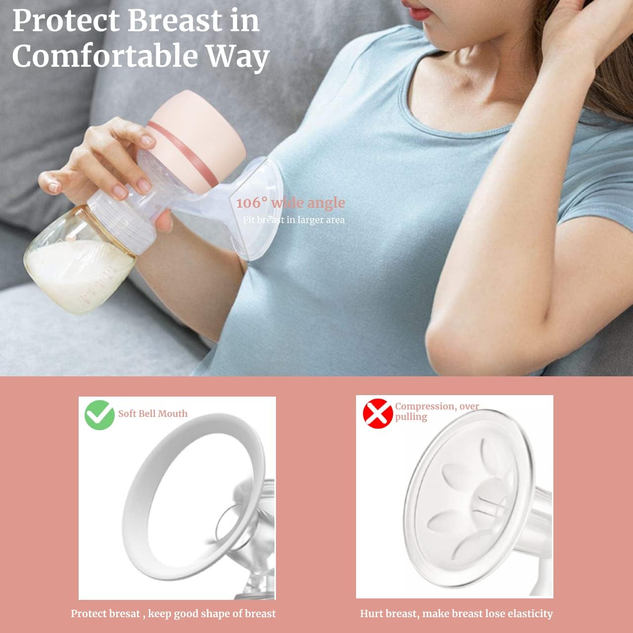 Portable Electronic Chargeable Breast Pump With Led Light