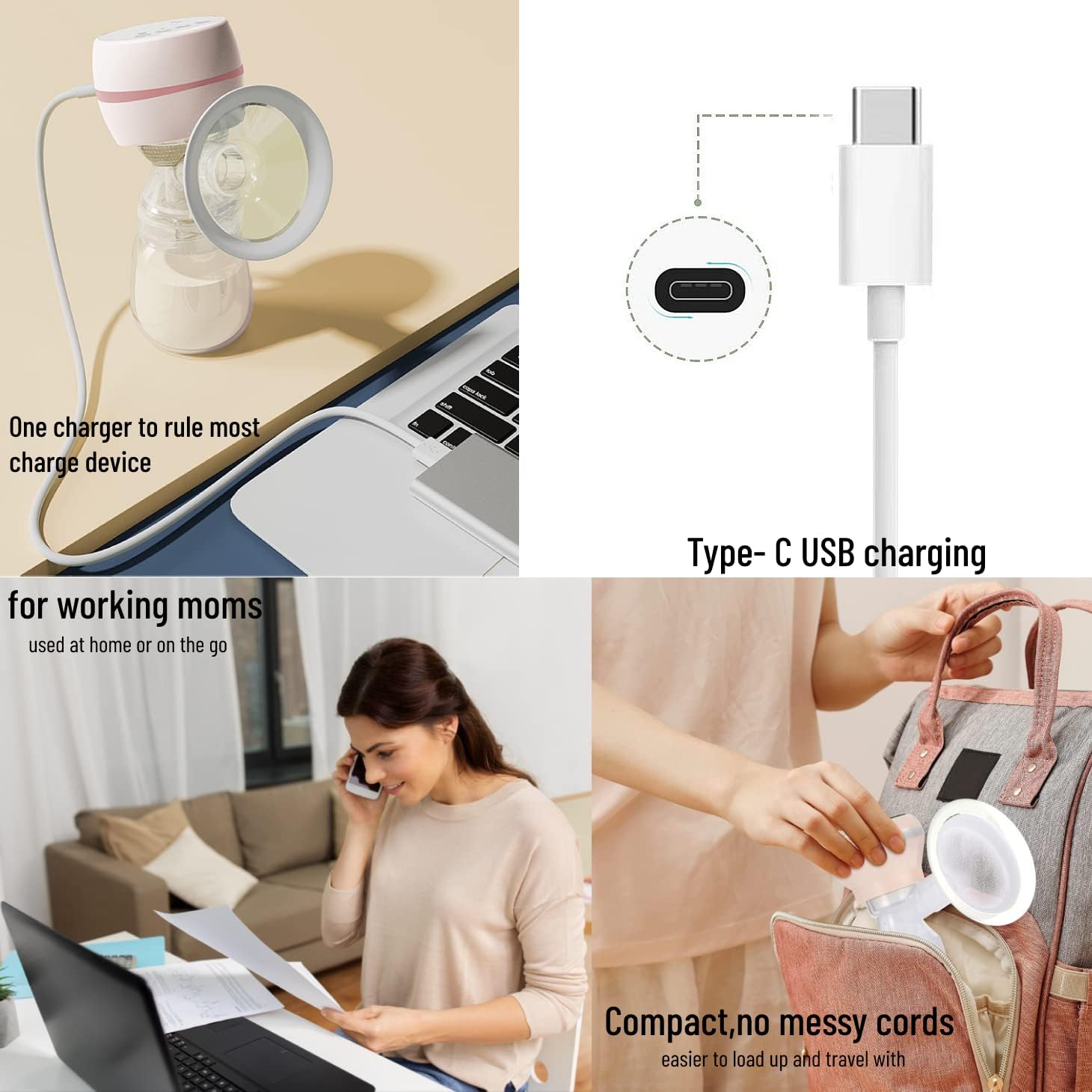Portable Electronic Chargeable Breast Pump With Led Light