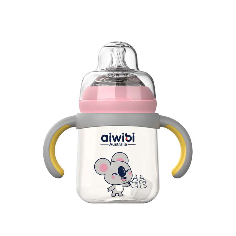 Aiwibi BPA-FREE Baby Feeding Bottle with Flexible Nipple Design Allow 360° Drinking 240 ml