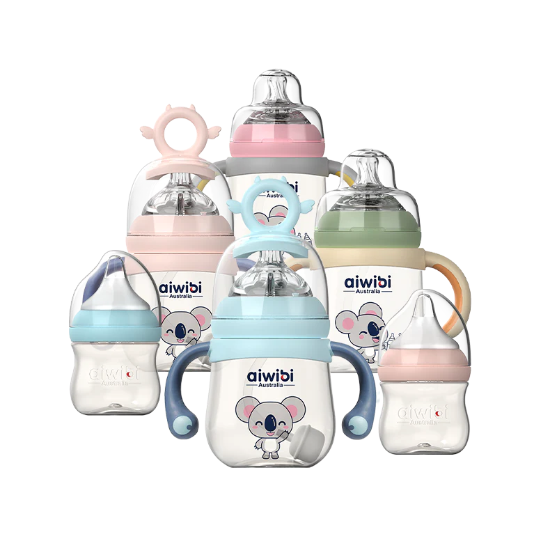 Aiwibi BPA-FREE Baby Feeding Bottle with Flexible Nipple Design Allow 360° Drinking 240 ml