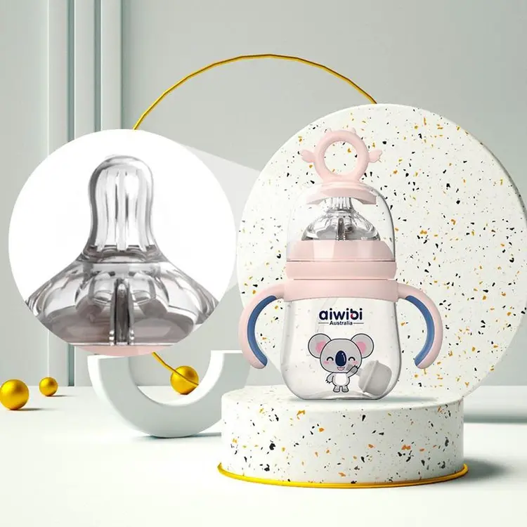 Aiwibi BPA-FREE Baby Feeding Bottle with Flexible Nipple Design Allow 360° Drinking 180ml
