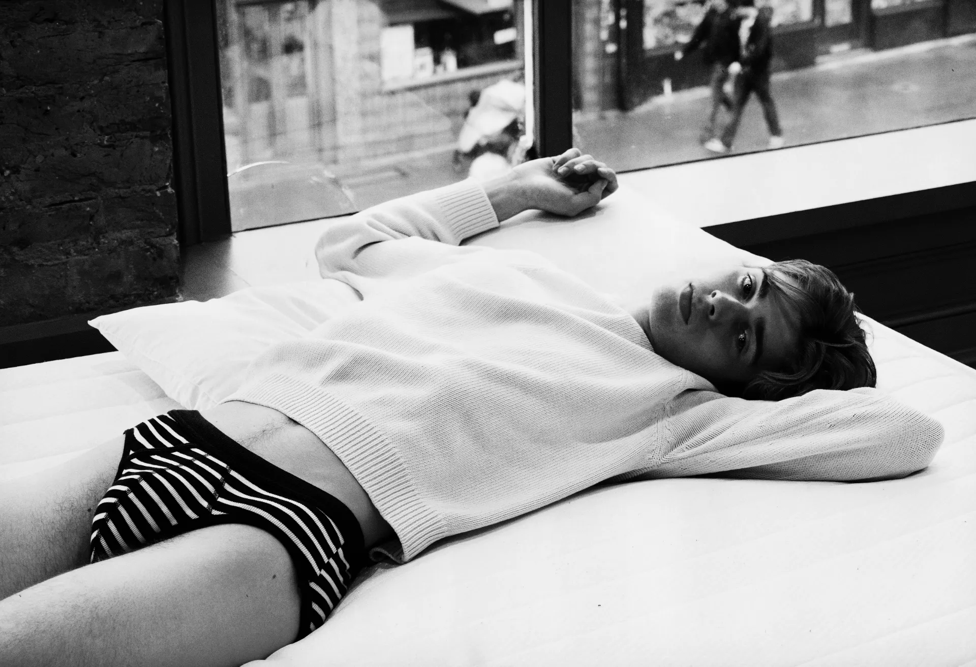 Boy with striped underwear, 2026