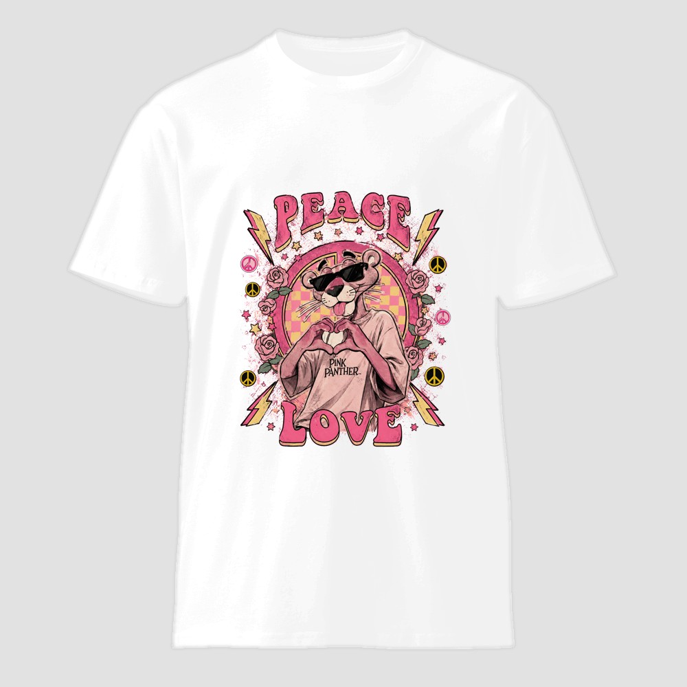 Anime Pink Panther Peace Love Shirt