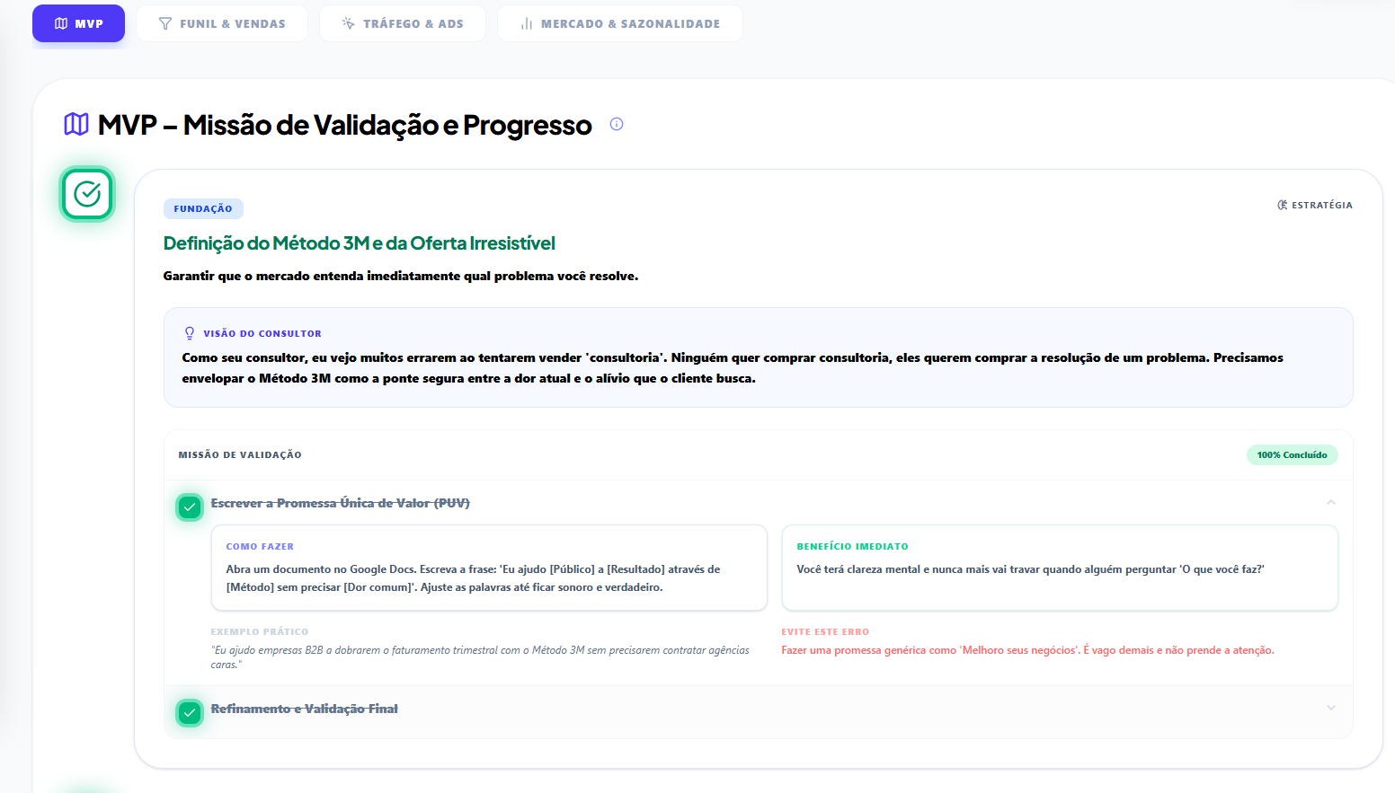 MVP ( Missão de Validação e Progresso)