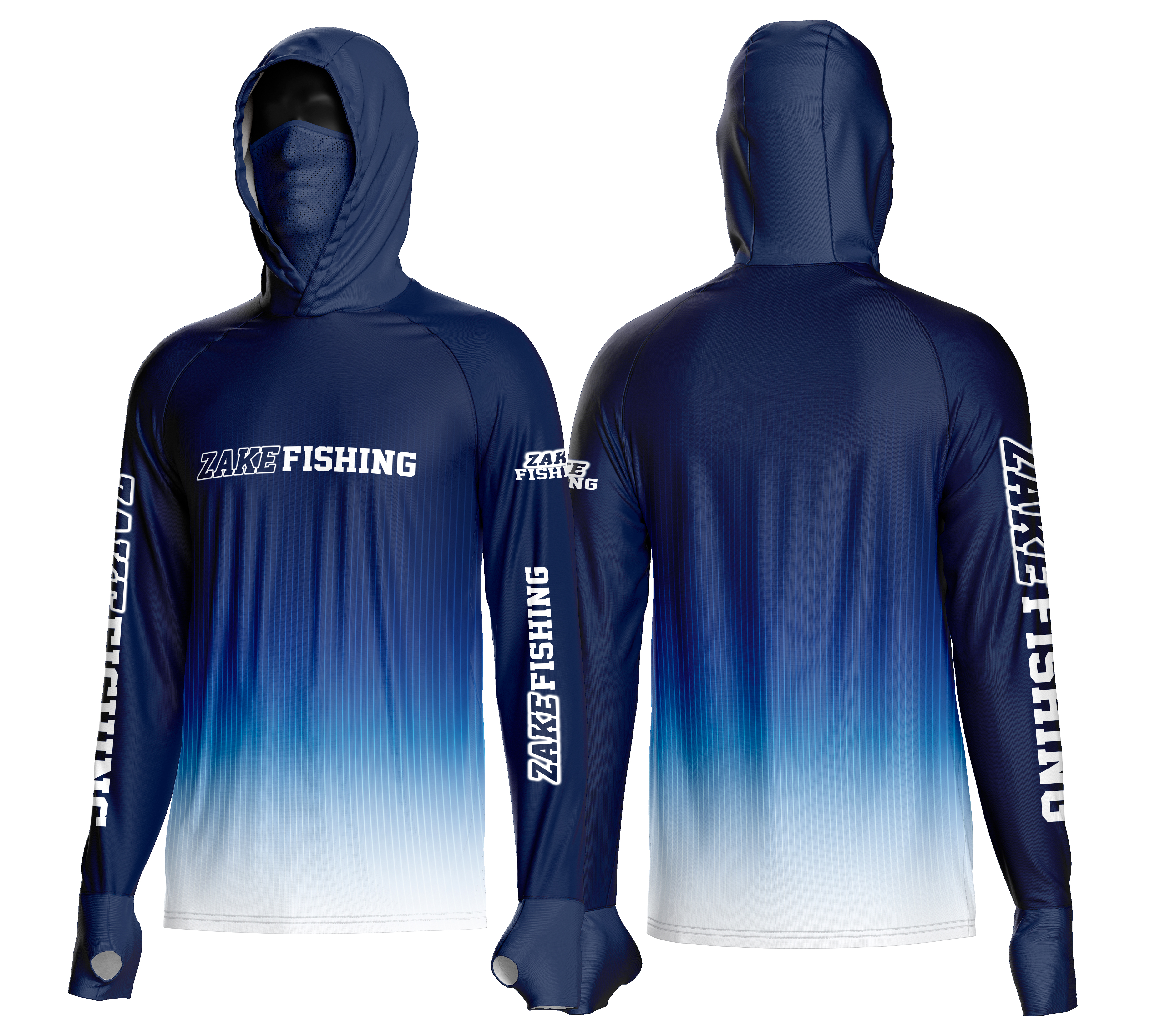 Camisa de Pesca UCA Zake Fishing com Bandana Facial Integrada — Frontal