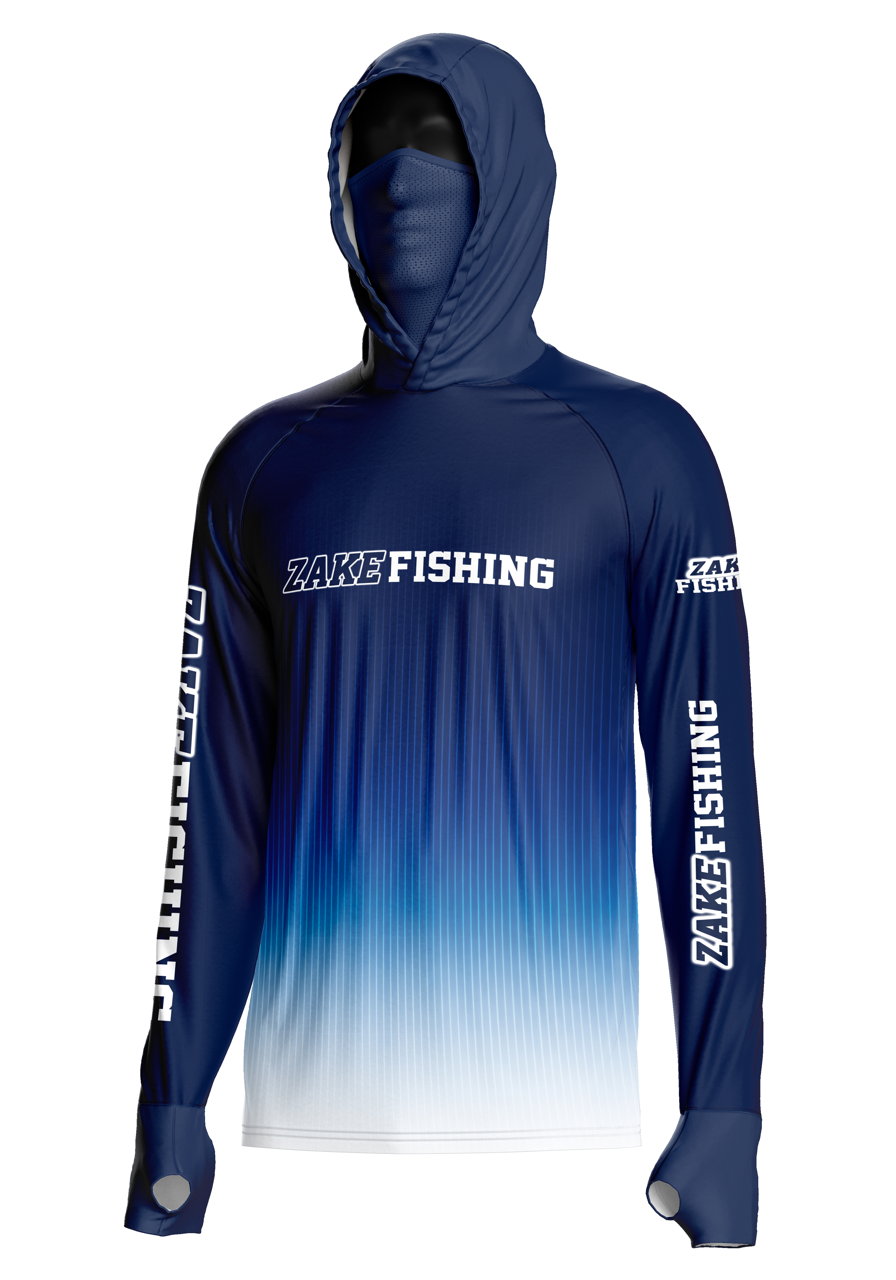 Camisa de Pesca UCA Zake Fishing com Bandana Facial Integrada — Frontal