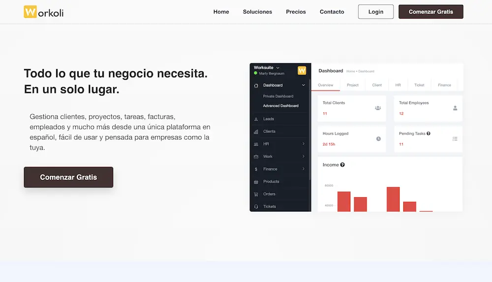Workoli - All-in-One Business Management SaaS (CRM, Projects, Invoicing, HR)